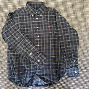Polo by Ralph Lauren Boy’s Sz Small (8/10) Plaid Shirt - Navy/ Hunter Green